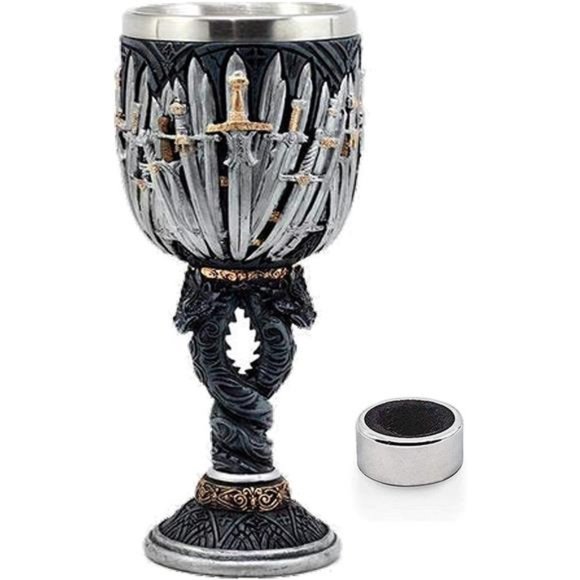 Medieval GOT Swords Chalice Goblet D&D Game Dragon Gifts Iron Throne Chalice Cup - Picture 1 of 7